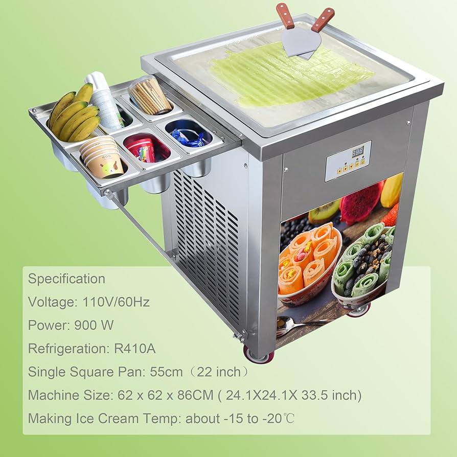 Amazon.com: Mvckyi Fried Ice Cream Roll Machine, 22 Inch